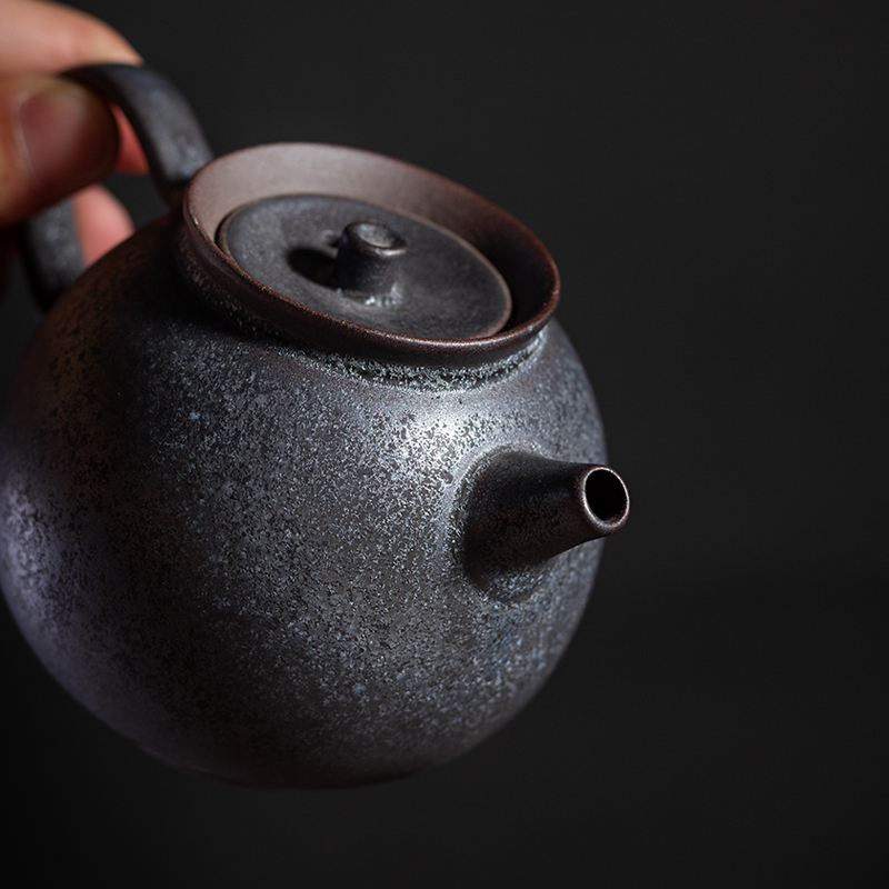 Old at restoring ancient ways, blue and white coarse pottery travel a pot of three cups of tea sets and work kung fu tea Mid - Autumn festival gift