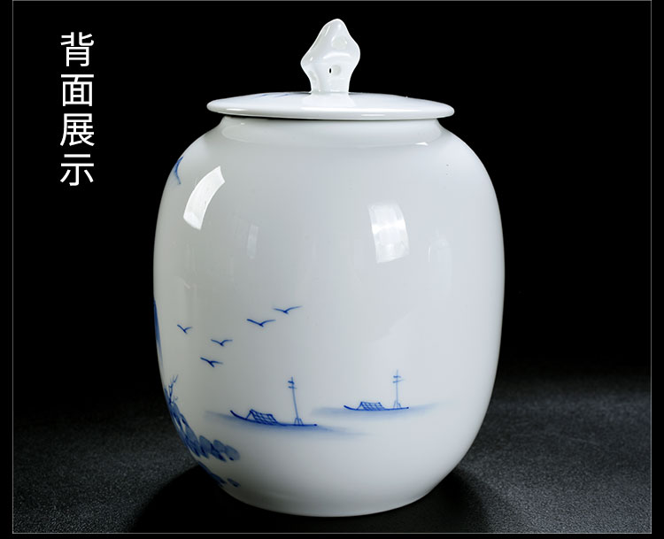 & old, white porcelain household seal storage POTS hand - made scenery retro ceramic tea storehouse large caddy fixings gift boxes