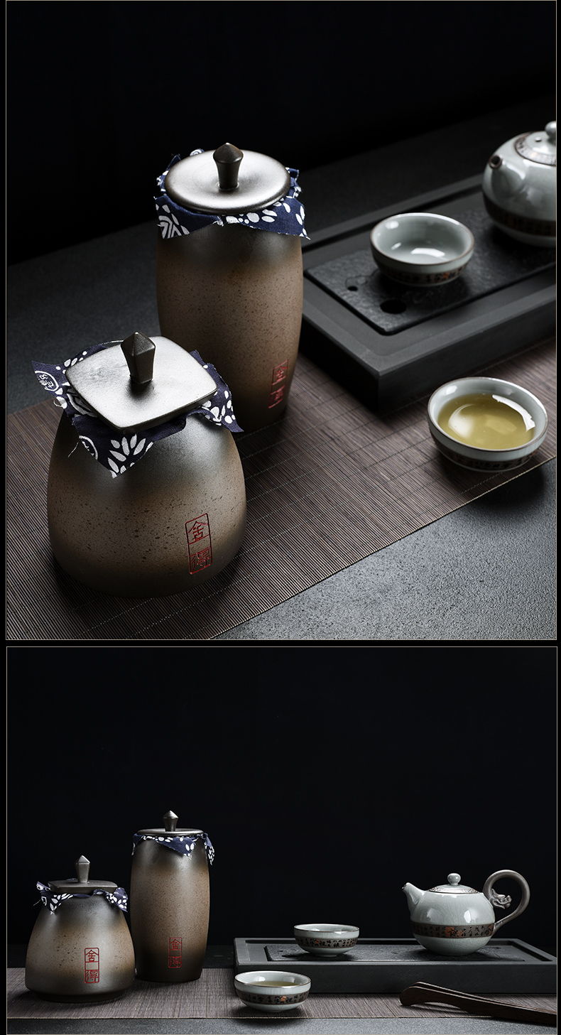 Old &, coarse pottery to caddy fixings Japanese ancient ceramic POTS trumpet in bulk storage tanks receives tea boxes