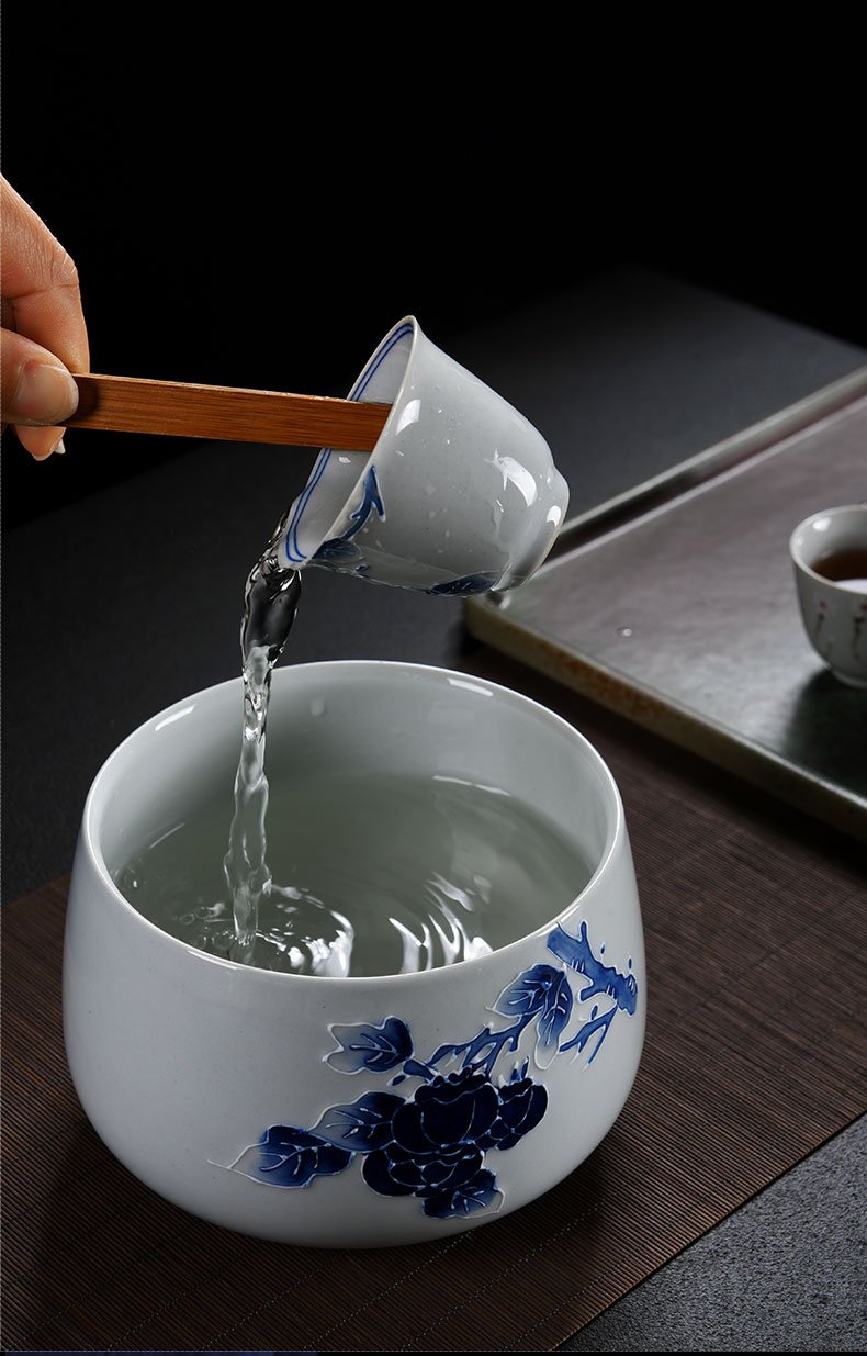 Old at restoring ancient ways, ceramic hand - made tea Japanese hot water jar to build large bucket bath fittings of kung fu tea set