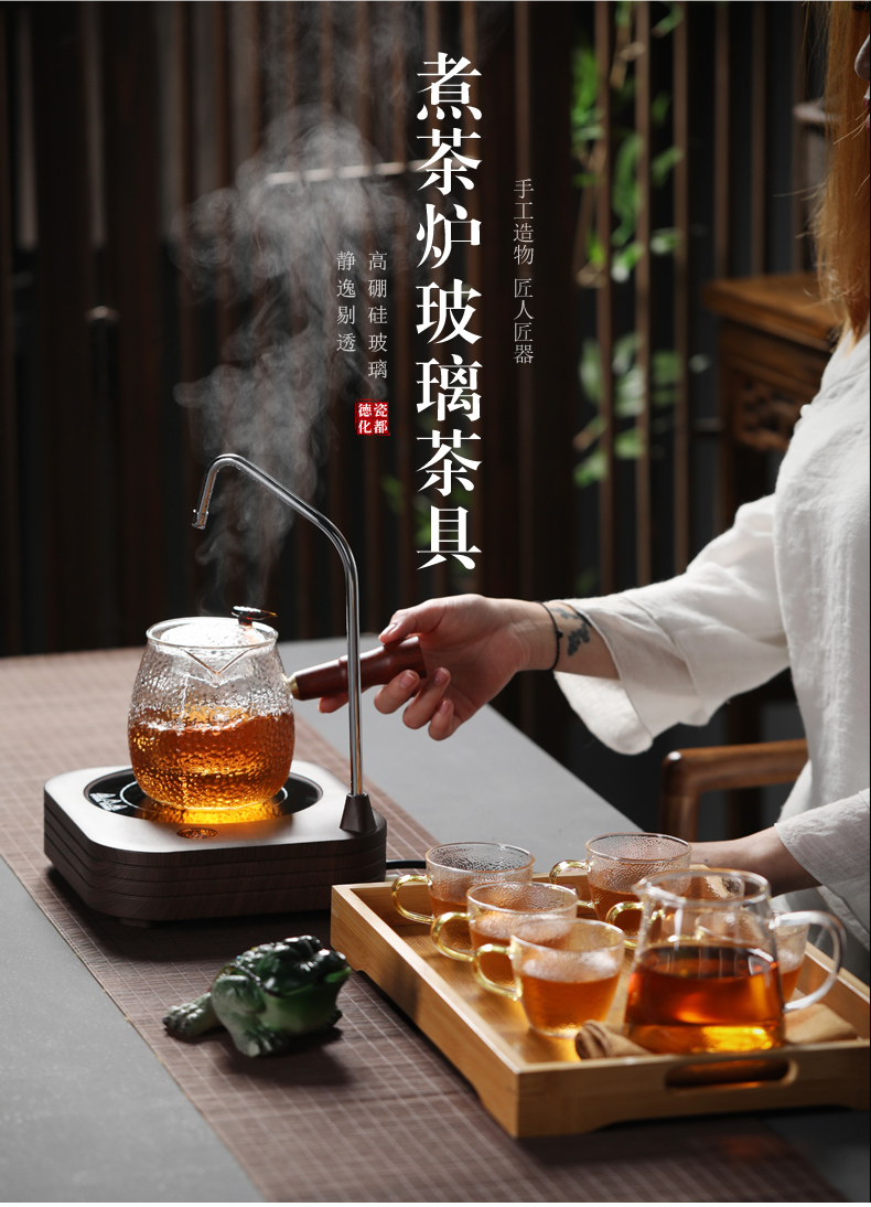 Old &, automatic hydropower TaoLu home cooked tea stove hammer side put the pot of tea, kungfu tea set