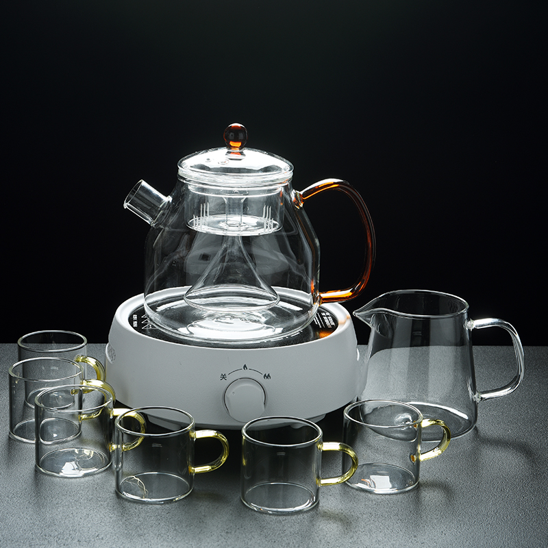 Old &, thickening refractory glass tea set suits for large kettle electric TaoLu steaming tea boiling tea, tea tray