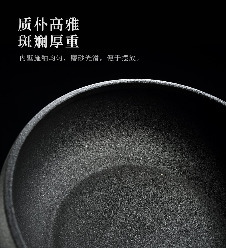 & old, black and white ceramic large tea wash to kung fu tea set with parts built water wash to writing brush washer from the receive tea pot cup