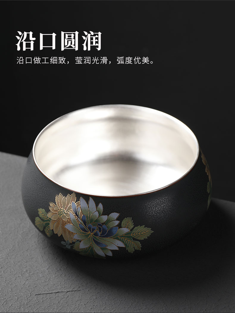 Old &, kung fu tea tasted silver gilding black rust glaze ceramic on scented tea to wash to wash to writing brush washer water meng built large cup