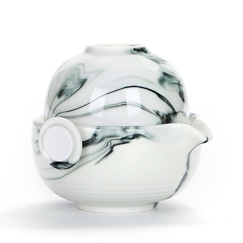 & old green jade porcelain a pot of a crack cup portable travel tea set office ink up ceramic cups
