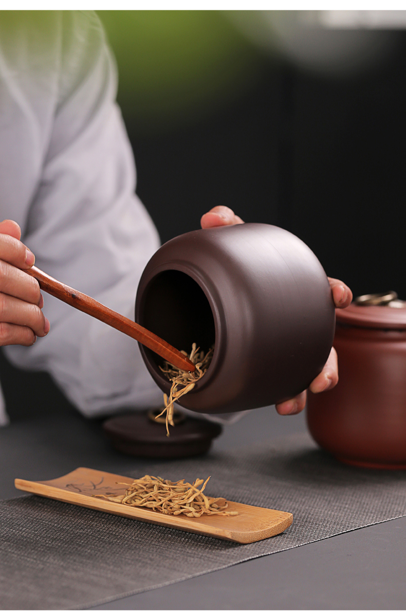 Old &, violet arenaceous fangyuan kung fu tea caddy fixings contracted in restoring ancient ways, seal tank pu 'er red POTS