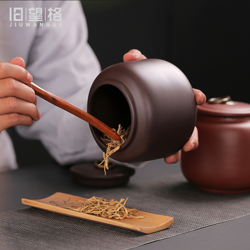 Old &, violet arenaceous fangyuan kung fu tea caddy fixings contracted in restoring ancient ways, seal tank pu 'er red POTS