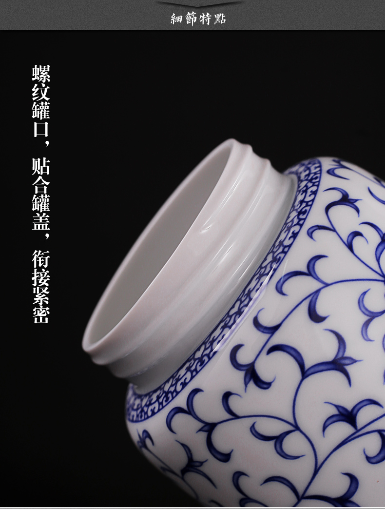 Old &, blue and white porcelain large white gourd shape caddy fixings ceramic seal storage tanks in bulk black tea tea pot