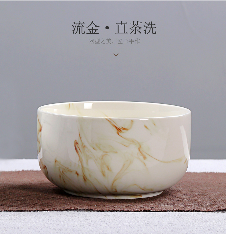 Old &, ceramic large tea wash jade porcelain cup straight for wash bowl kung fu tea accessories writing brush washer water meng tea boat