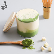 Shallow Tea Home Matcha Tiramisu Box Cake Handmade Japanese Pastry Dessert Dessert Dessert Office Snacks