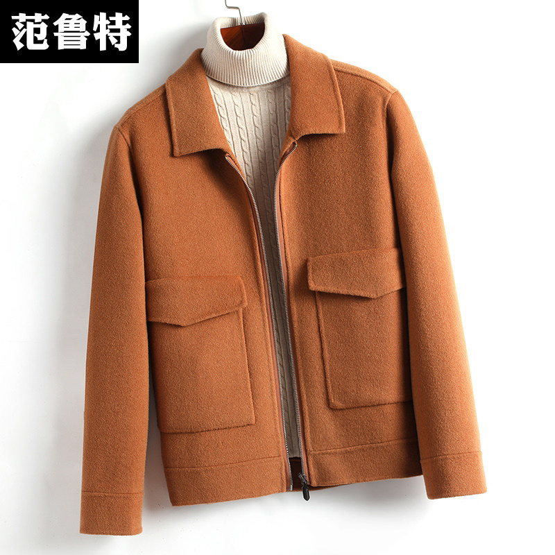 Double-sided coat men cashmere autumn winter thickens nippe wool wool cloth short jacket Han coat tide
