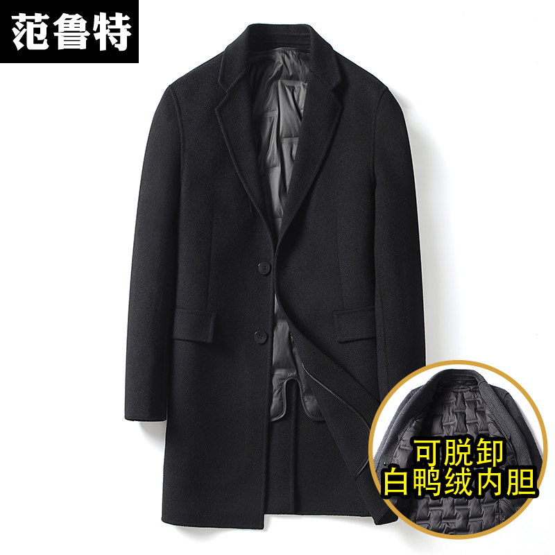 The winter bifacial, the male wool in the male wool, the long version of the plush in the cashless thickening, the large size coat of the coat of wool.