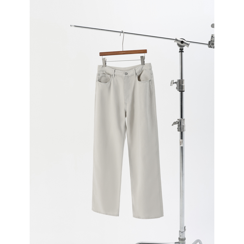 Carl Wang “Jelly Cow” Custom-Woven 100% Tencel Stone Gray Soft and Supple Jeans, Roosen Style