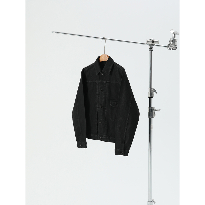 Carl Wang Heavy-Duty Washed and Hand-Brushed Waxed Type1 Denim Jacket