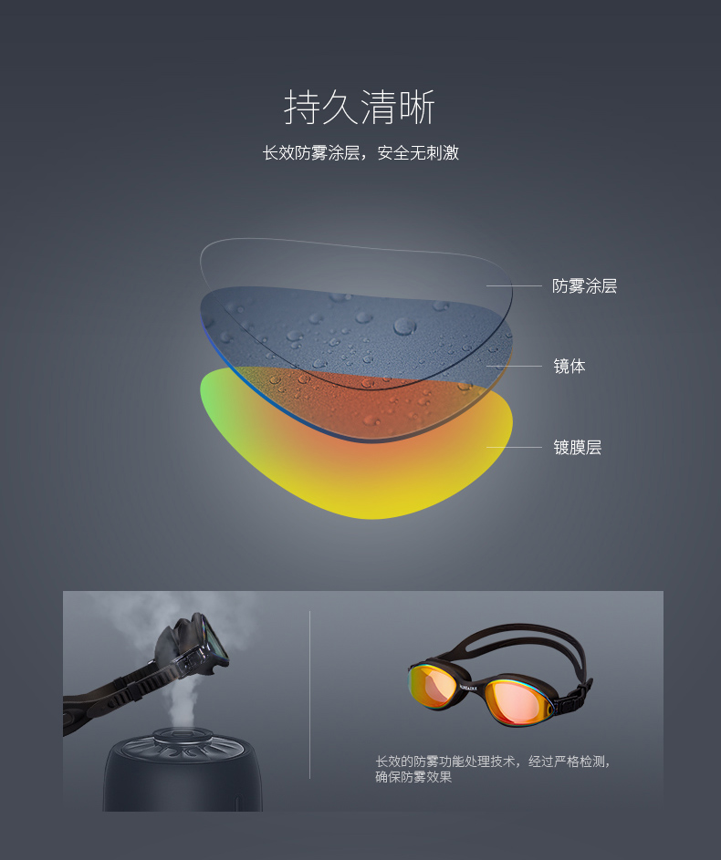 Kính chống nước chống nước Van Dean HD kính bơi thể thao chuyên nghiệp Thiết bị bơi kính mạ kính bơi nam và nữ - Goggles kính bơi adidas