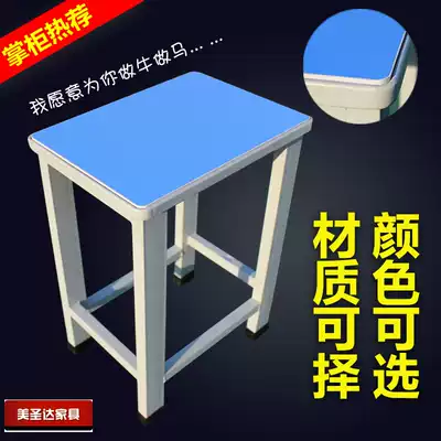 Workshop stool Factory assembly line operation stool Anti-static work stool steel wood small square stool Fast food iron stool training