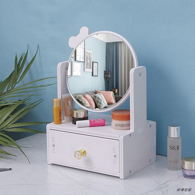 Cosmetic mirror desktop desktop Internet celebrity vanity mirror bedroom female student dormitory cute thickened high-definition small mirror