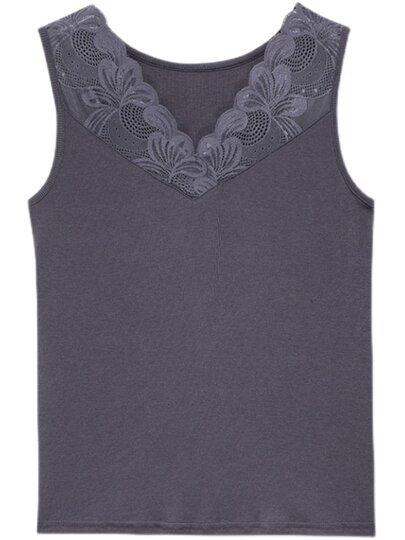 Black modal camisole women's spring and summer top with lace trim V-neck sleeveless suit bottoming shirt