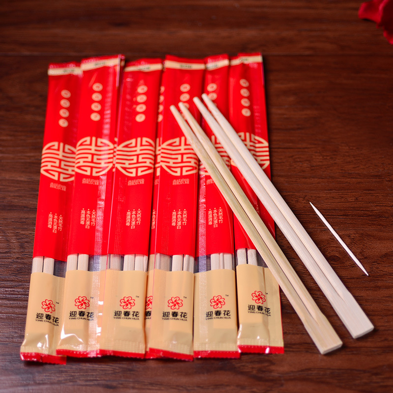 Wedding celebration supplies new disposable bamboo chopsticks Wedding festive tableware props Banquet chopsticks