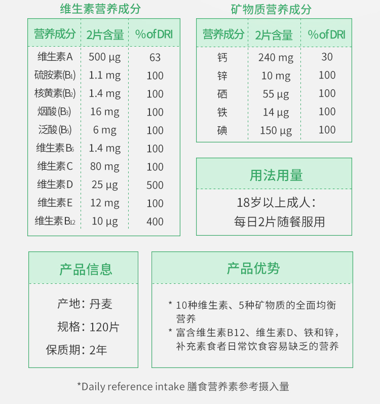 ActiveCare素食主义者纯素复合维生素B族