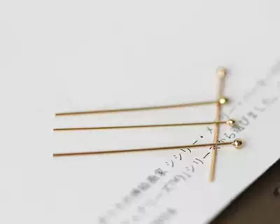 American 14K gold round needle ball needle round needle color retention DIY accessories needle without folding