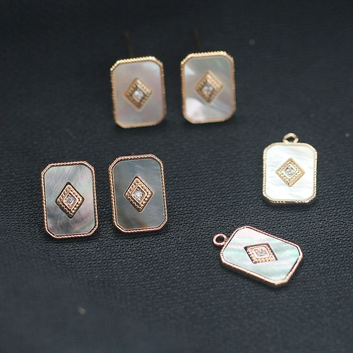 Медные квадратные натуральные серьги, подвеска, аксессуар, аксессуары, золото 14 карат, простой и элегантный дизайн, DIY