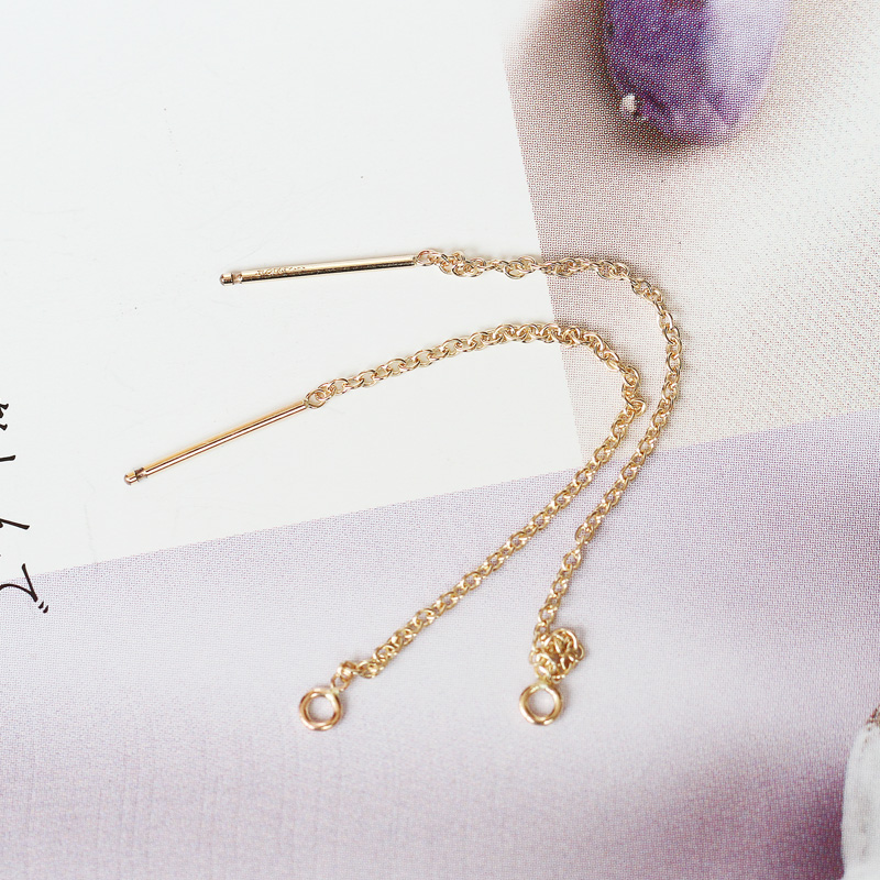 USA 14K PACKAGE GOLD METHOD EARNECKLACE O-CHAIN SIDE BODY CHAIN EAR HOOK DIY ACCESSORIES