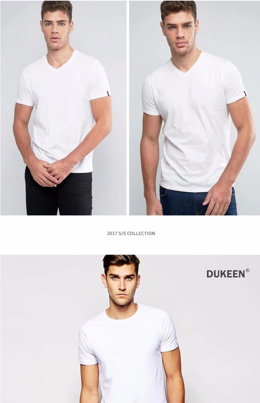 Mùa hè cotton mỏng áo thun trắng cổ tròn quần áo màu trắng nam nửa tay áo chạm đáy áo sơ mi nam tay ngắn áo thun nam tay ngắn có cổ