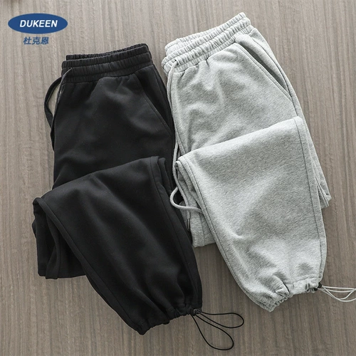 Японские трикотажные штаны для отдыха, свободный прямой крой, на шнурках