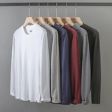 Мужской осенний элитный цветной базовый приятный телу лонгслив, в американском стиле