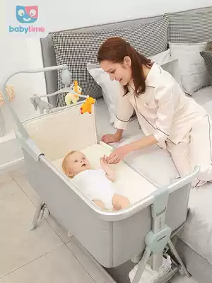 babytime baby bed Newborn splicing large bed Foldable mobile multi-function cradle bed Baby game bed