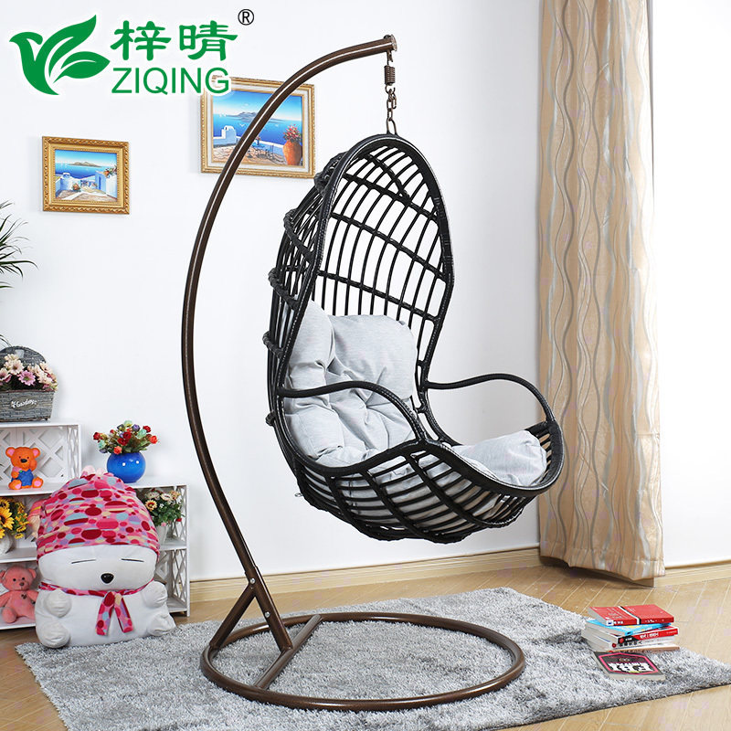 Ziqing Outdoor Hanging Basket Rattan Chair Single Bird's Nest Hanging Chair Cradle Chair Living Room Indoor Balcony Adult Swing Rocking Chair