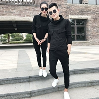 Толстовка с капюшоном для влюбленных, парная одежда для школьников для отдыха, спортивная мужская куртка, в корейском стиле, осенняя