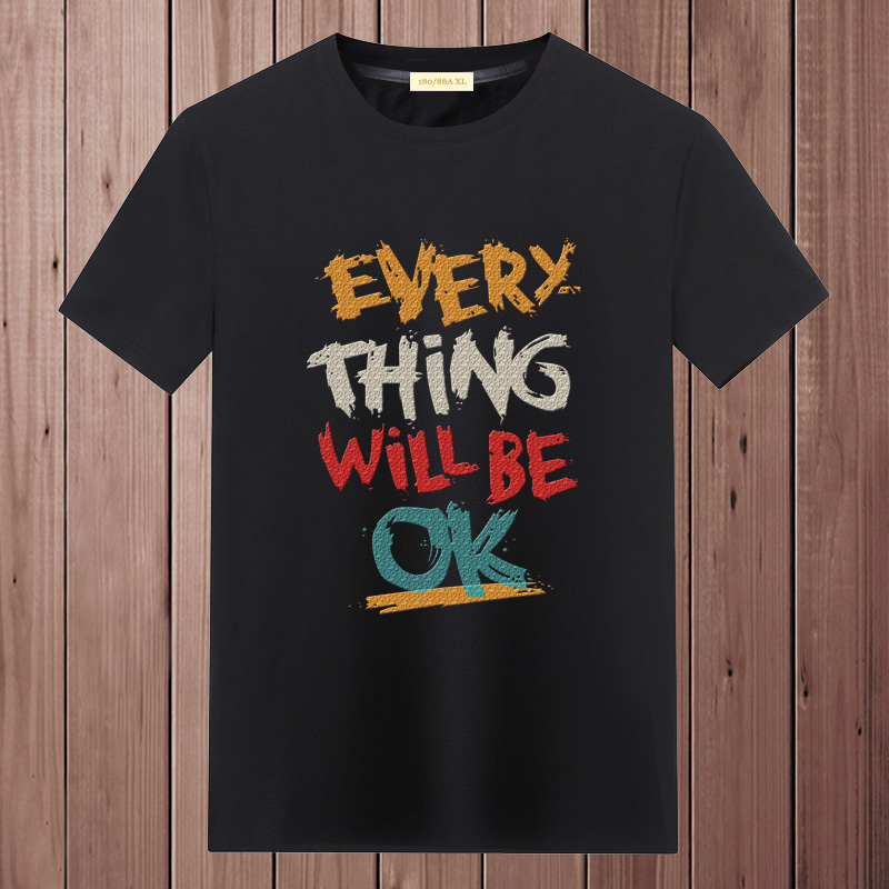 New OK Black2021 summer new pattern man Short sleeve T-shirt Undershirt pure cotton upper clothes easy trend Half sleeve Compassionate men's wear