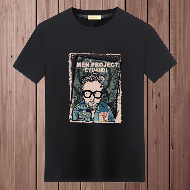 Coke Men's Black2021 summer new pattern man Short sleeve T-shirt Undershirt pure cotton upper clothes easy trend Half sleeve Compassionate men's wear