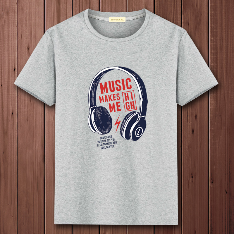 Headset Grey2021 summer new pattern man Short sleeve T-shirt Undershirt pure cotton upper clothes easy trend Half sleeve Compassionate men's wear