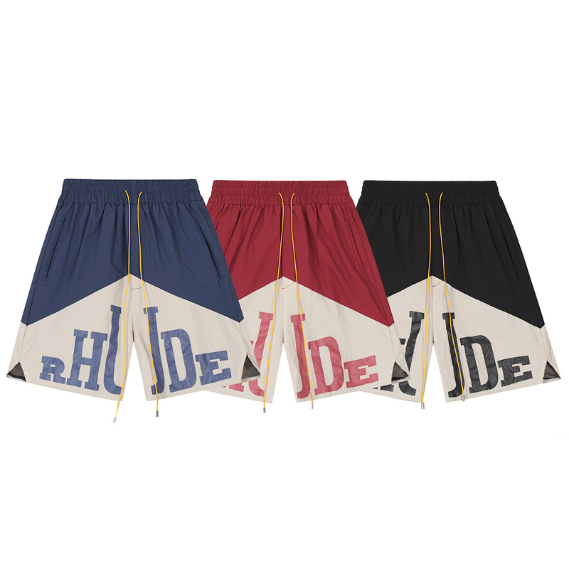 Rhude Marlboro American Fashion Street Sports Casual Summer Retro Color-Blocking Letter Print Beach Quick-Dry Shorts Rhude Marlboro American Fashion Street Sports Casual Summer Retro Color-Blocking Letter Print Beach Quick-Dry Shorts