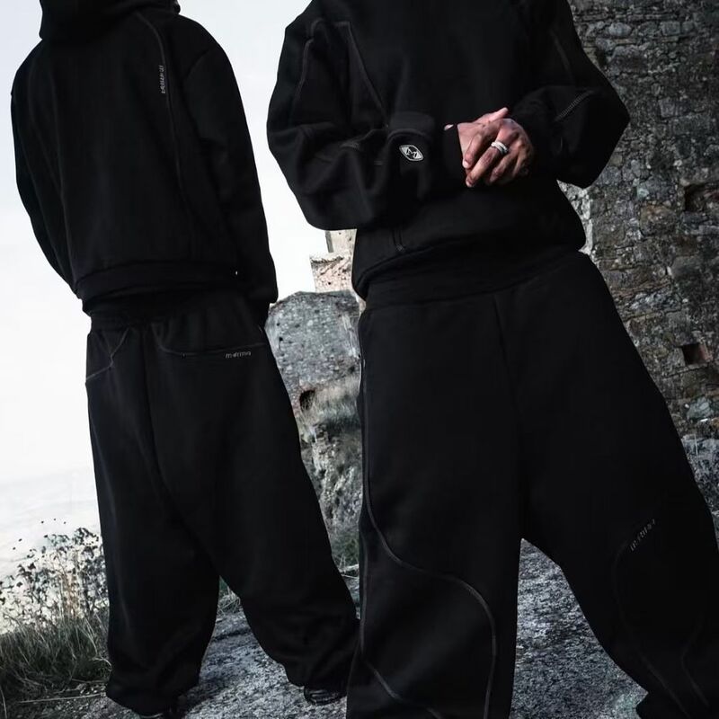 Mertra American High Street Fashion Brand Autumn and Winter Sports Casual Embroidered Topstitch Design Hooded Sweatshirt and Pants Set Mertra American High Street Fashion Brand Autumn and Winter Sports Casual Embroidered Topstitch Design Hooded Sweatshirt and Pants Set