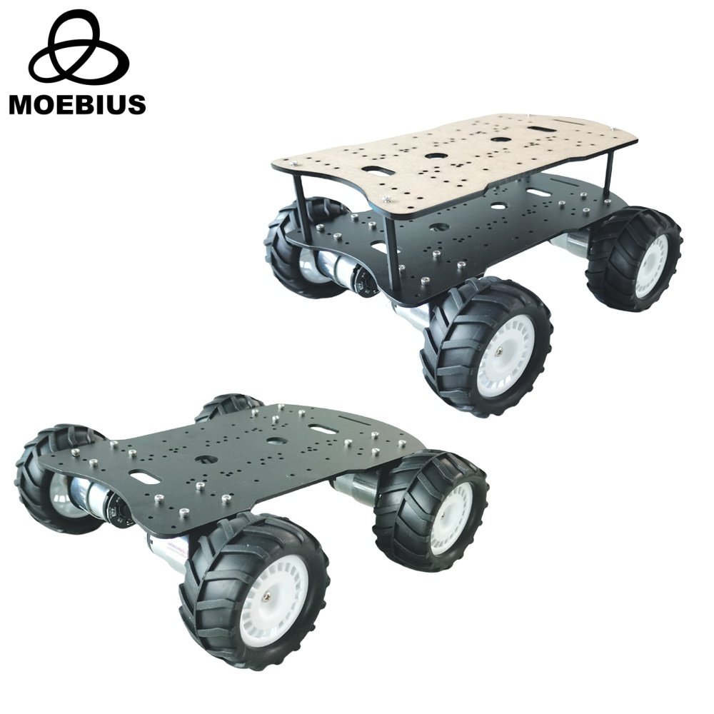 10KG载重四驱智能机器人小车底盘套件12V霍尔减速电机Arduino ROS