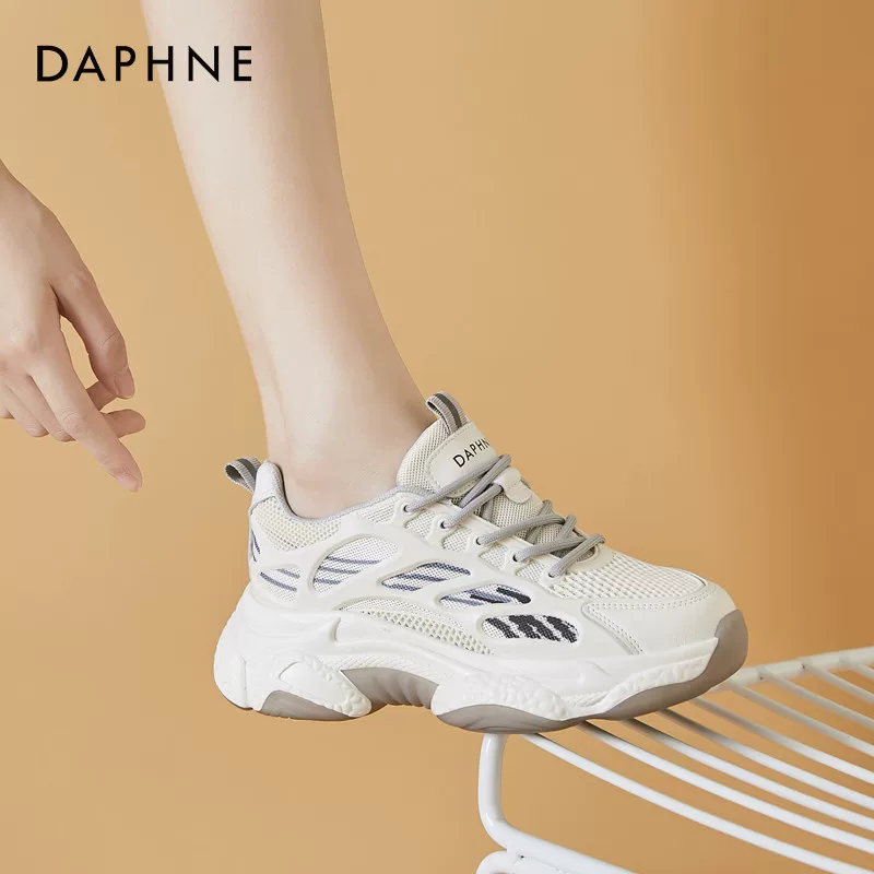 Женские кроссовки Daphne Dad's Shoes 2023 весна и осень, новая genuine кожа, универсальные, сетчатые дышащие, спортивные трендовые обувь для маленьких стоп