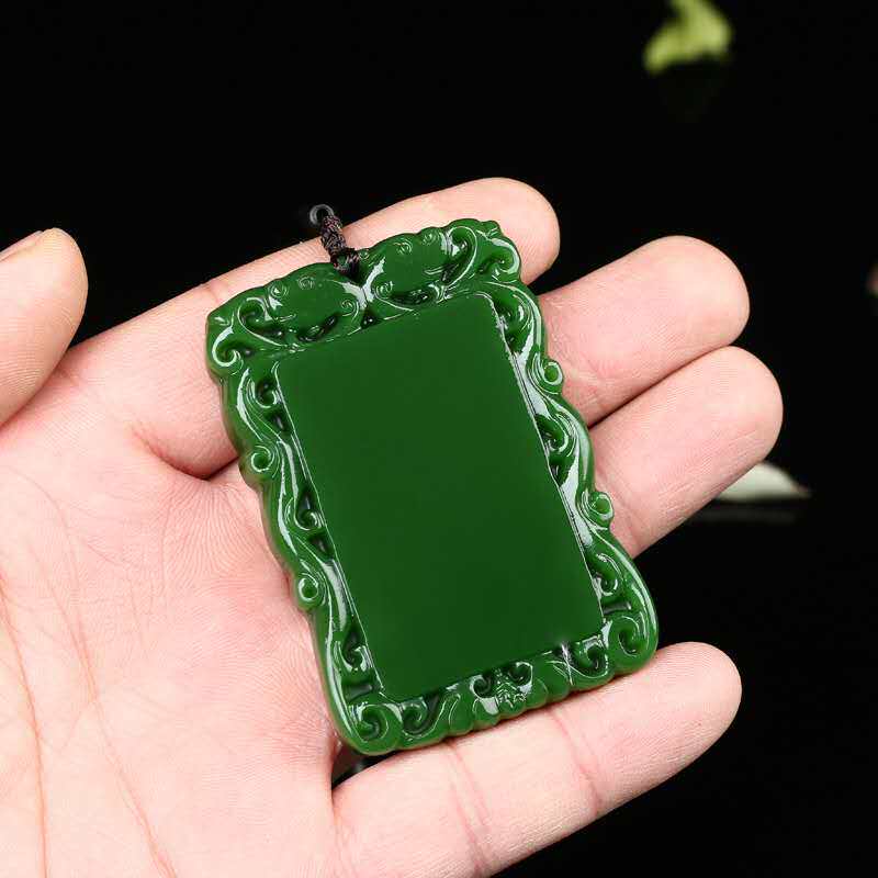 Hetian Yubi Yuping An No-card pendant hanging piece of flower statue Lace lipid white jade unwarranted jade medal for men and women