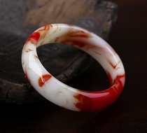 Natural Xinjiang Hotan Jinjade Bracelet Womens Chicken Blood Jade Bracelet Gobi Floating Flower Bracelet Send Certificate