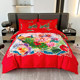 Pure cotton red wedding sheet quilt cover four-piece set