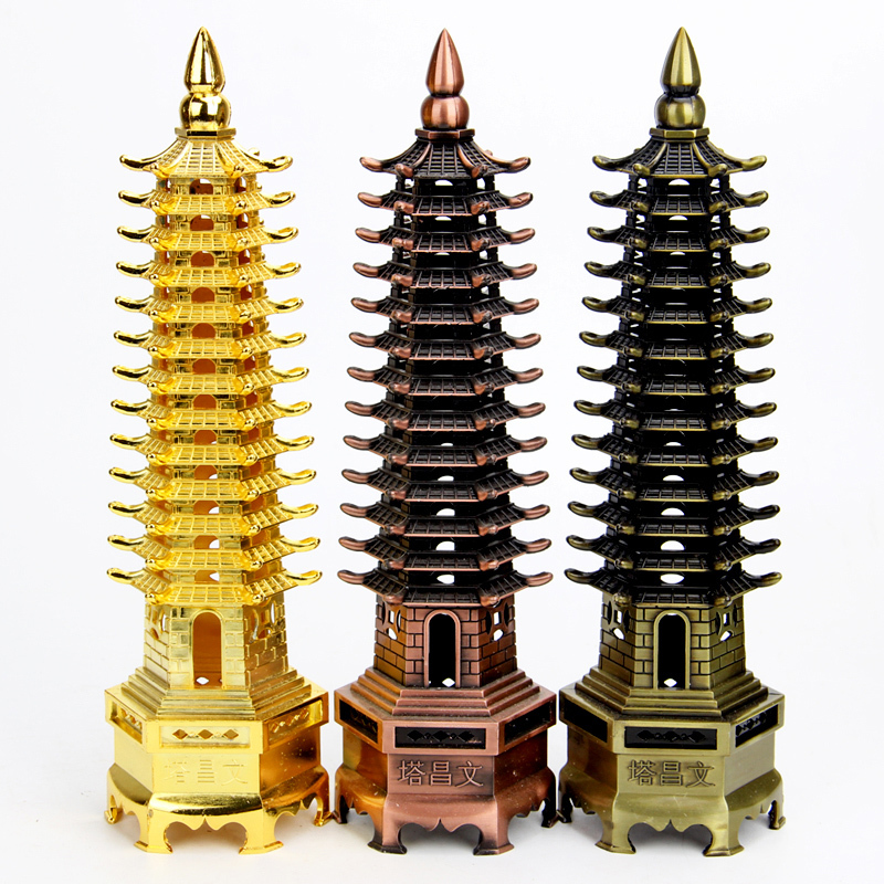 Copper Wenchang Tower Alloy Wenchang Tower Nine-Layer Thirteen-Layer Wenchang Tower Ornament 13-Layer Wenchang Tower Ornament Flagship Store