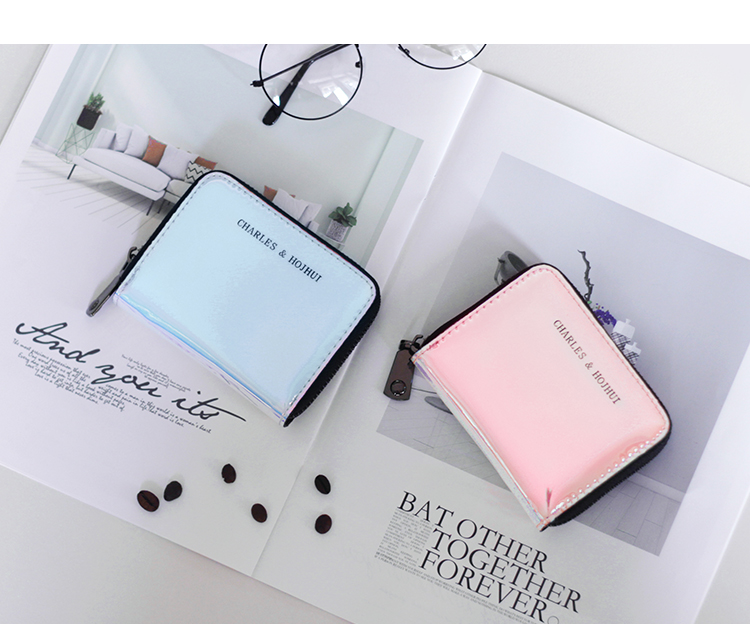 Giấy chứng nhận túi nhỏ ví một gói phụ nữ dễ thương bằng laser nhỏ gọn bằng lái xe thay đổi vị trí thẻ tín dụng đặt thẻ nữ - Chủ thẻ bóp da cá sấu