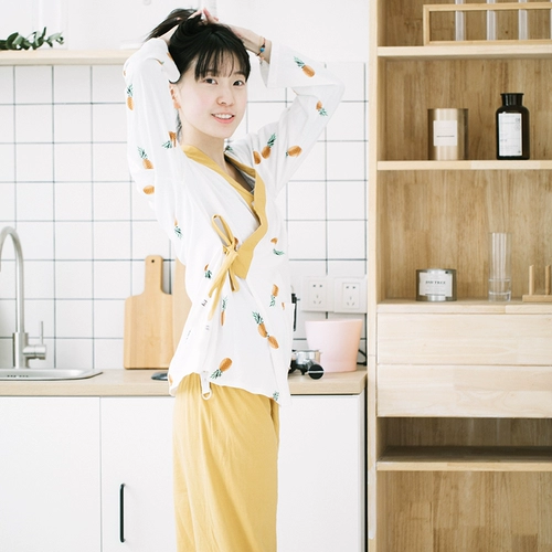 Летняя послеродовая тонкая пижама для беременных для молодой матери для кормящих грудью, впитывает пот и запах