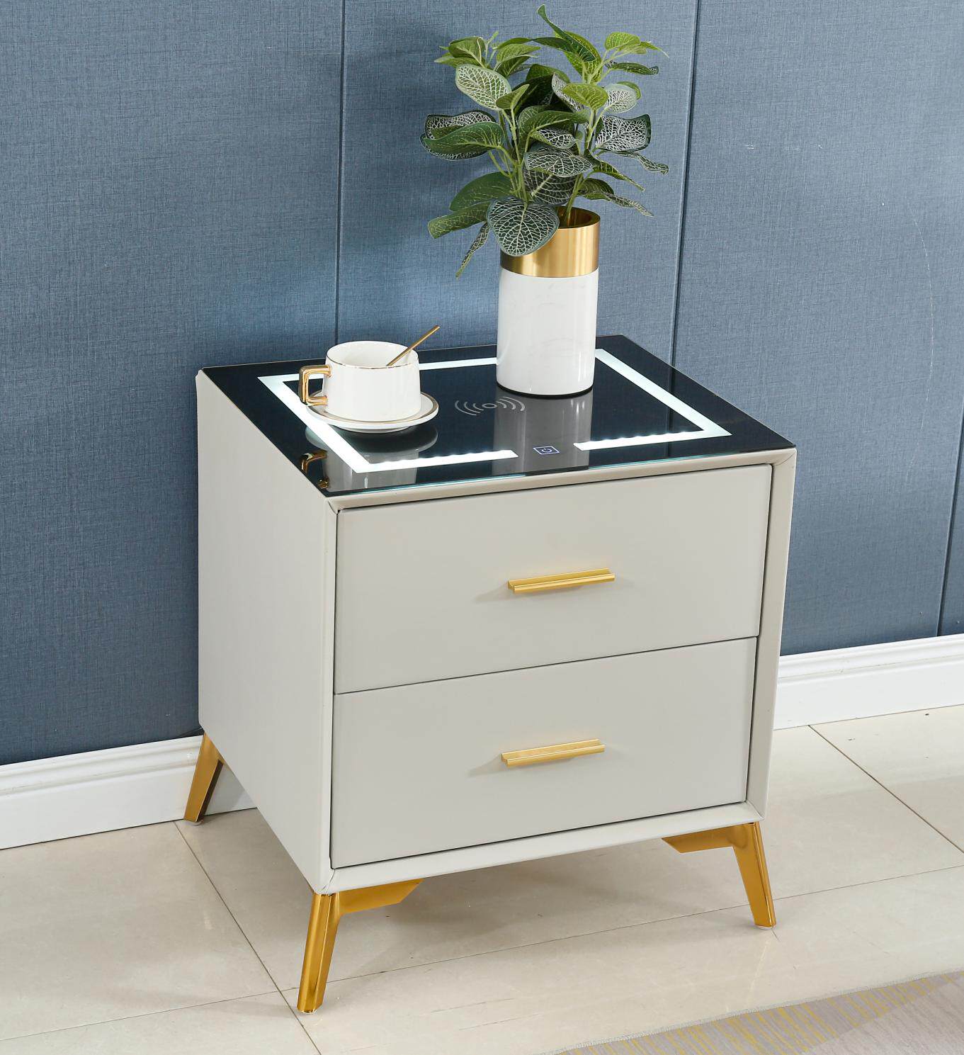 Bed Head Cabinet Modern Light Extravagant New smart Nordic minimalist Bedroom Bedroom Bedside Cabinet Tech Cloth Small Holding Cabinet