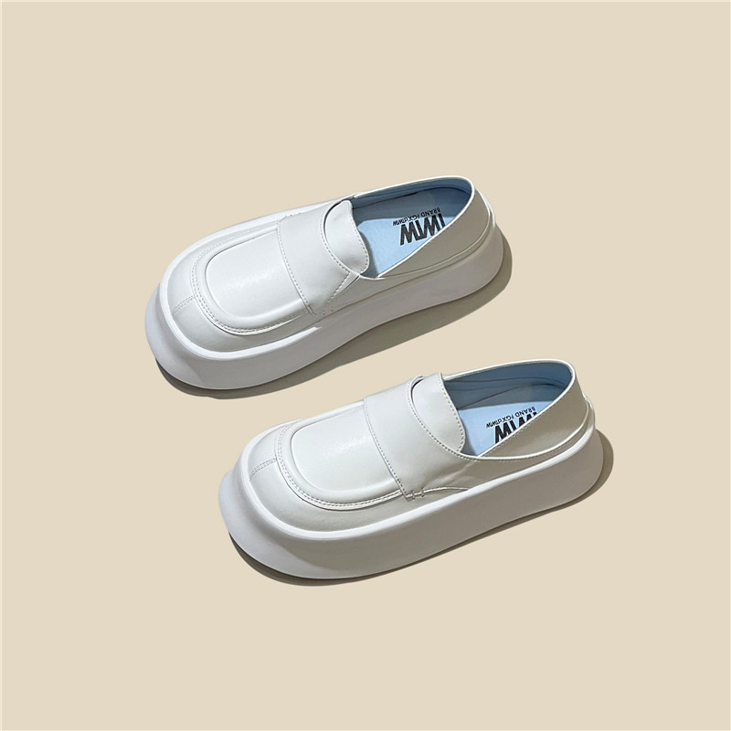 Heavy-duty new push can wear thick-soled loafer shoes women's big toe shoes a pedal platform casual shoes women's single shoes