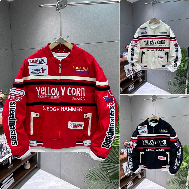 Spring Trendy American-Style Heavy Embroidery Biker Jacket for Men and Women, Street Hip-Hop Loose Fit Cool Baseball Jacket