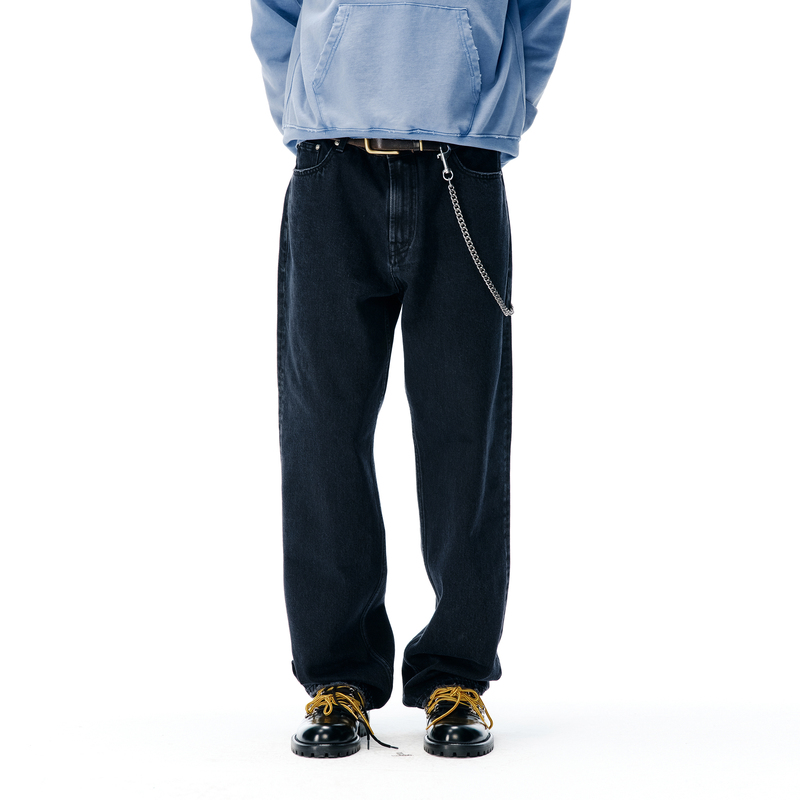 Gear Company Gear Vintage Washed Black Ink Denim Pants Ykk High-Weight Long Pants Cleanfit